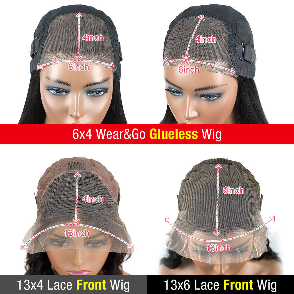 Yaki Kinky Straight Glueless Wig Human Hair Ready To Wear And Go Preplucked 13X6 HD Lace Frontal Wigs For Women
