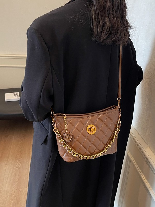 Women Shoulder Fashion High-end Designer Outer Dia Chain Armpit Bag Triple Black hot Brown Coffee Free shipping