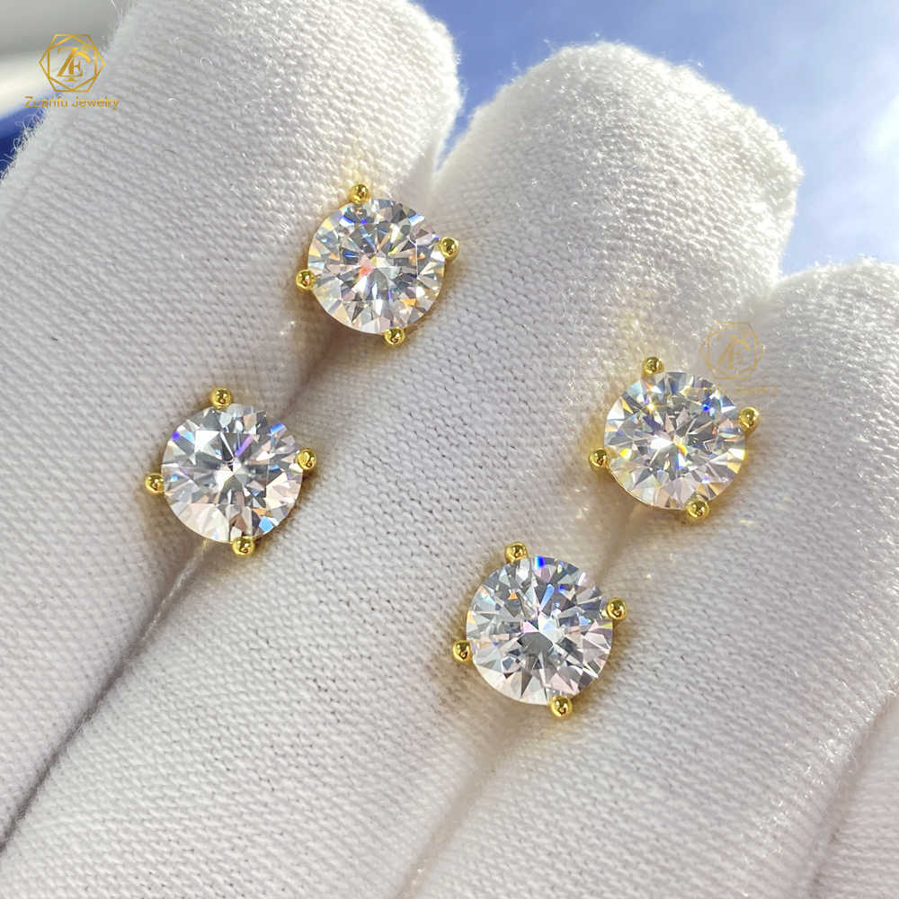 Hot selling Fine Jewelry Earrings 5mm 6.5mm 8mm 925 Silver D VVS Moissanite Earrings For Men Women