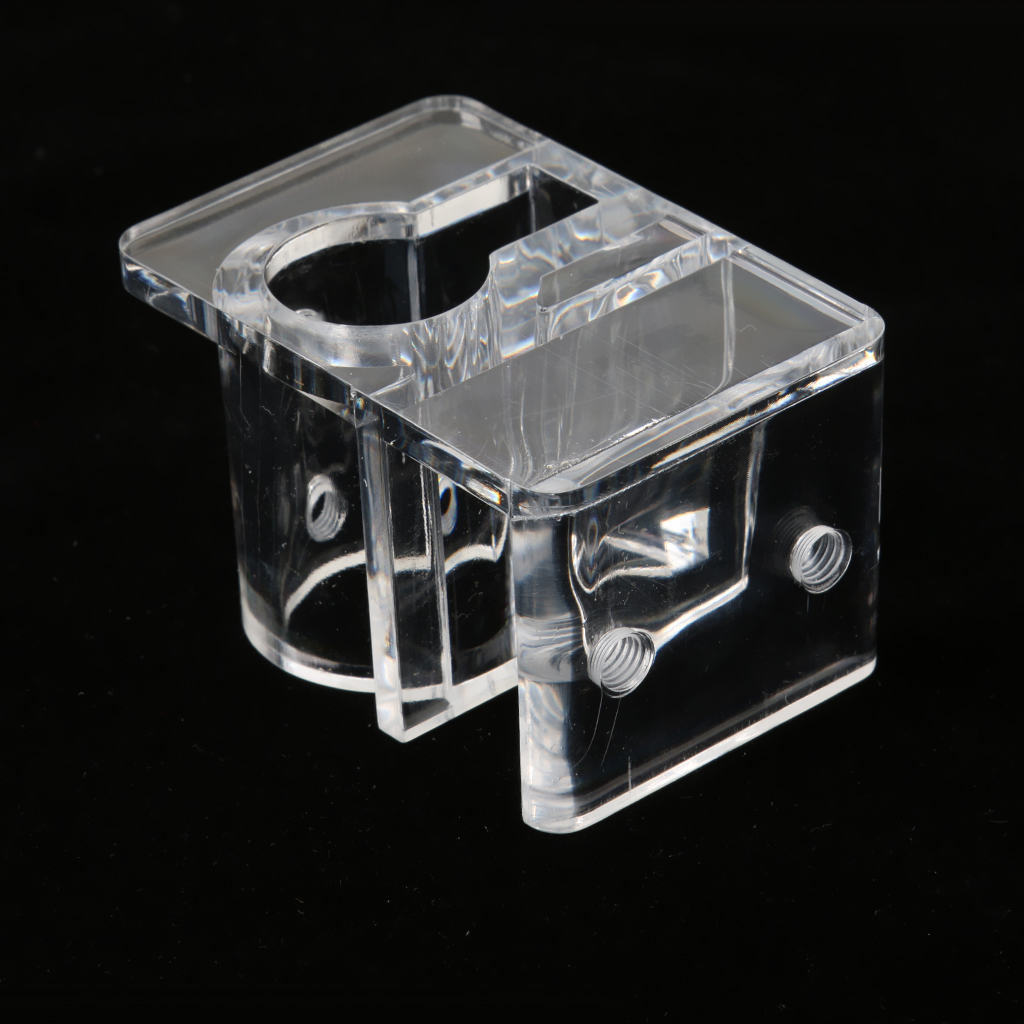 1 Set Clear Acrylic Aquarium Reef Tank Pipe Tube Holder Clip for 12mm/16mm Tubing, Tank Mounted