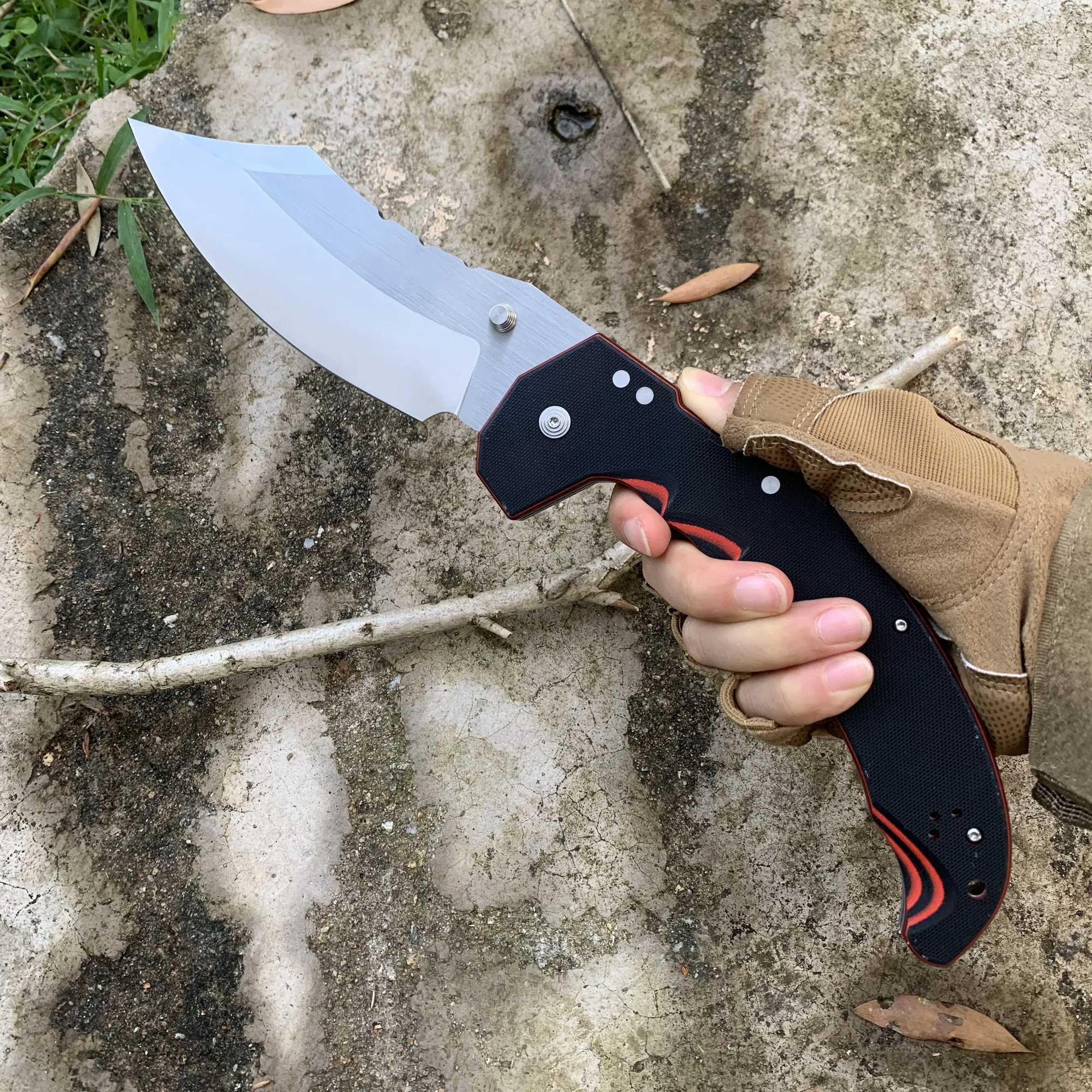 High hardness Cold Large Camping Tactical Hunting Knife AUS10A Blade Outdoor Folding Survival Tools For Men Jungle combat KnivesXJ250102