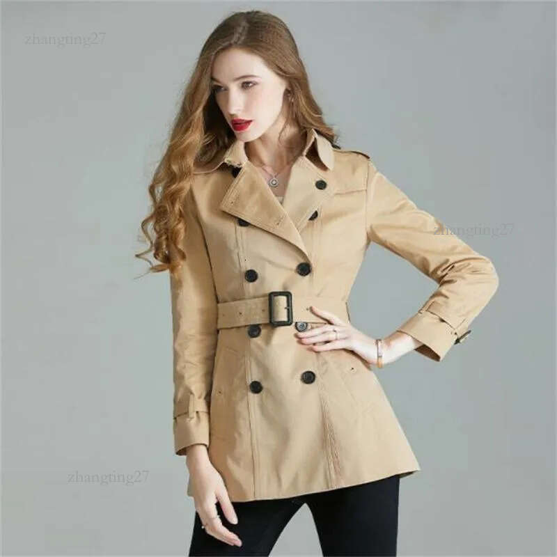 Women's Trench Coats Short Women Windbreaker Autumn Style Korean Clothes Loose All-match Jacket Fashion Khaki Black Red