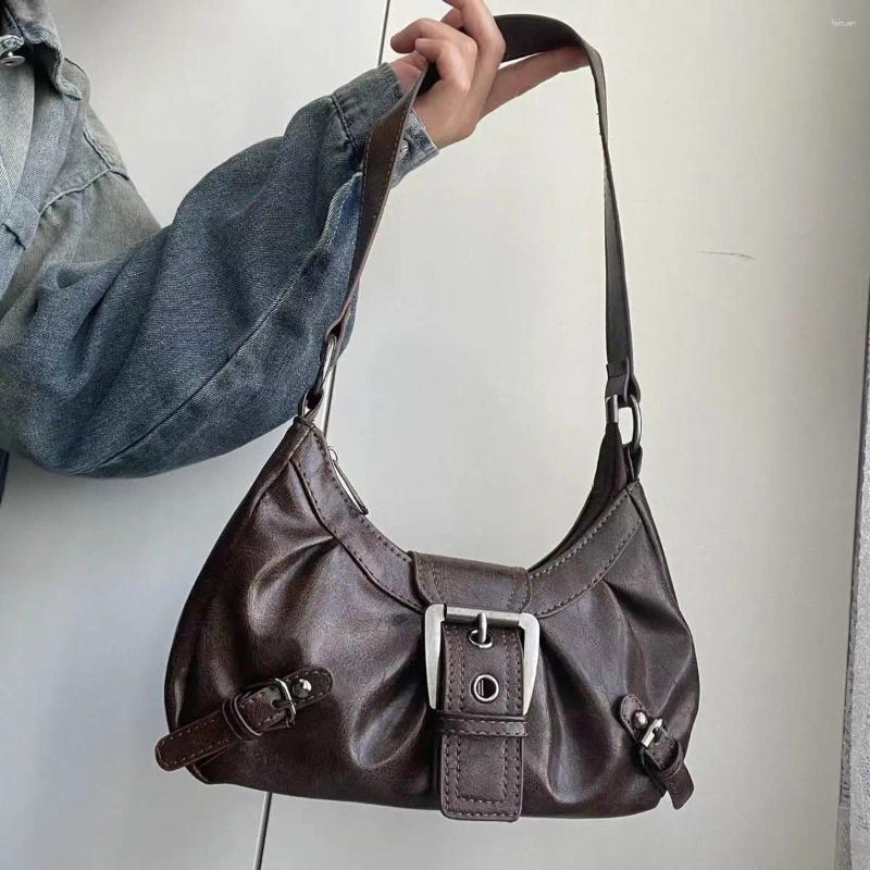 Hobo JIAERDI Vintage Brown Y2k Underarm Bag Purse Women Retro Pu Leather Soft Shoulder Tote Ladies Moto Biker Casual Handbag