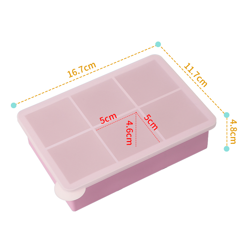 Square Silicone Ice Compartment Silicone Ice Mould Water Filled Porous Single Hole Silicone Ice Mould