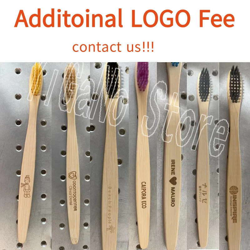 Bamboo Toothbrushes 100Pcs Eco Friendly Resuable Toothbrush Adult Wooden Soft Tooth Brush Customized Laser Engraving 250102