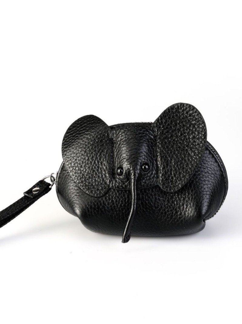 Chic Female Genuine Leather Mini Purse with Zipped Top Handle and Pocket for Keys and Cards