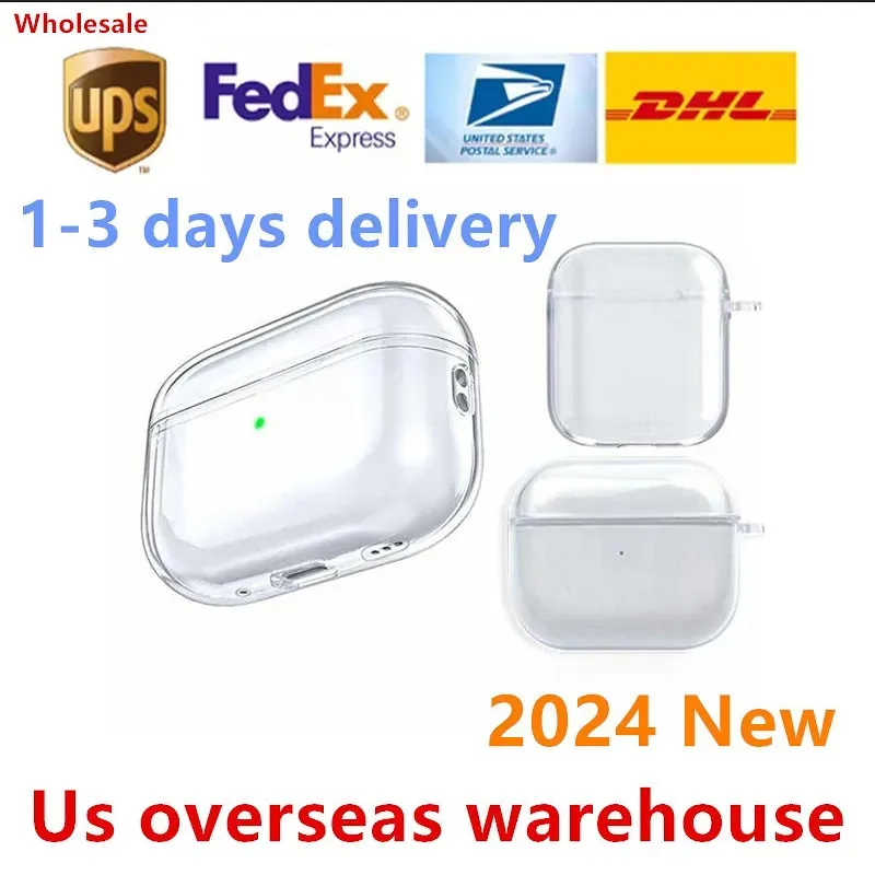US Warehouse For New USB C Airpods 4 and Airpods pro 2 generation Solid TPU Protective Earphone Cover Wireless Charging Shockproof Case