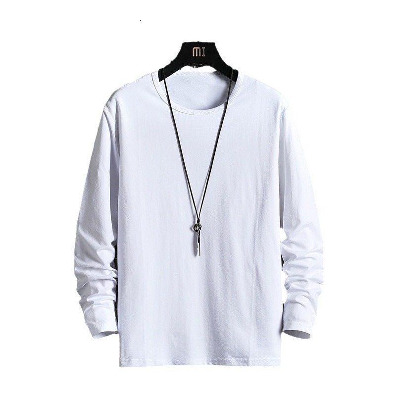 Spring and Autumn Thin Mens Long Sleeve T-shirt Loose Bottom Shirt T-shirt Mens Upper Clothes Mens Sweatshirt Trendy