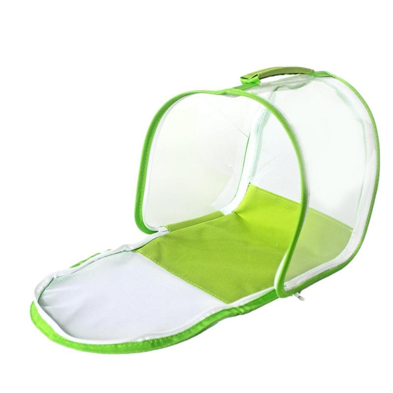 Green Collapsible Insect Cage Foldable Insect Cage Habitat Cage Mesh Butterfly Mantis Stick Breeding Zipper Cages Net Cloth