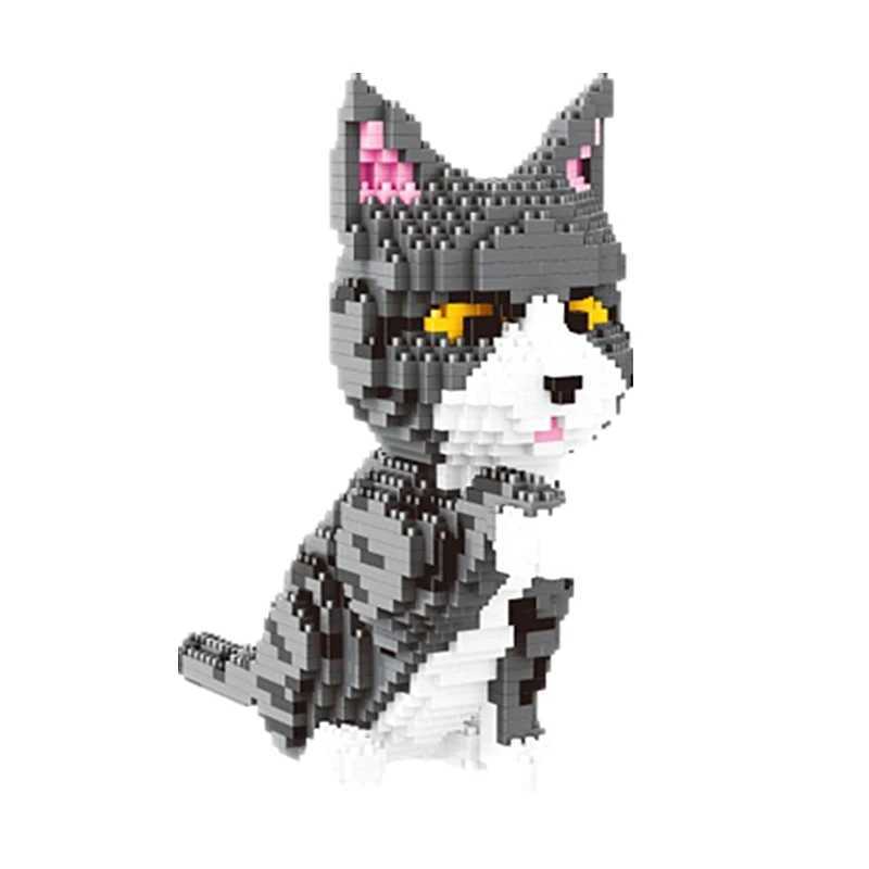 Free shipping Micro-Particle Building Blocks for Children Pet Dog and Cat Animal Assembly Model Ornaments DIY Educational Toys Teaching Gif