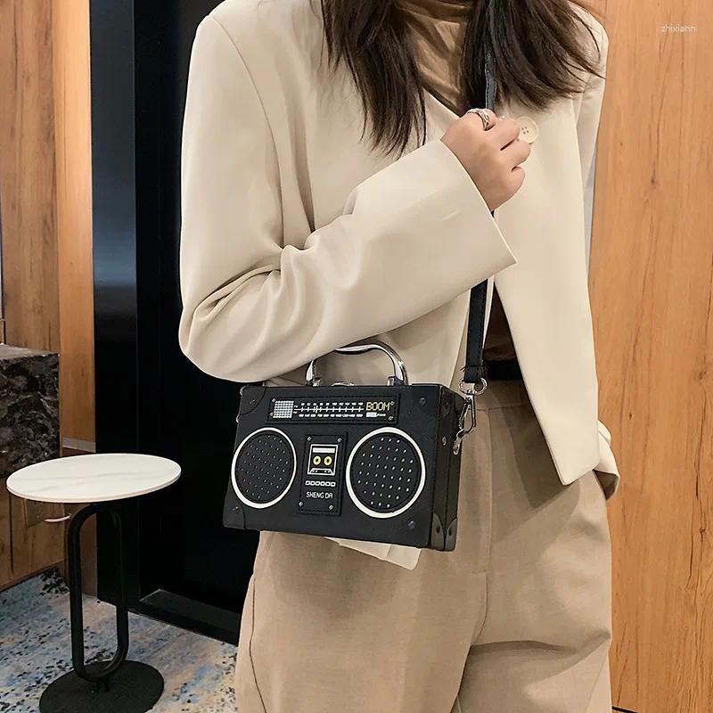 2025 NEW Shoulder Bags Fashion Radio Box Bag 2025 European And American Creative Personality Funny Retro Messenger Women zhanyishengli
