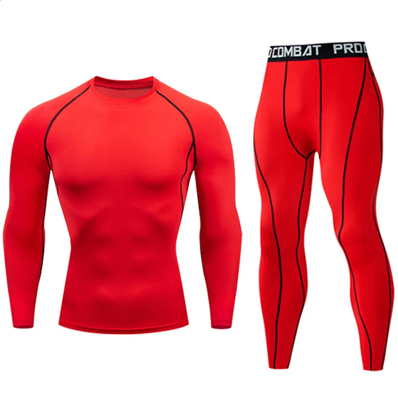 Mens Running Set Gym Jogging Thermo underwear xxxxl Second skin Compression Fitness MMA rashgard Male Quick dry Track suit 241231