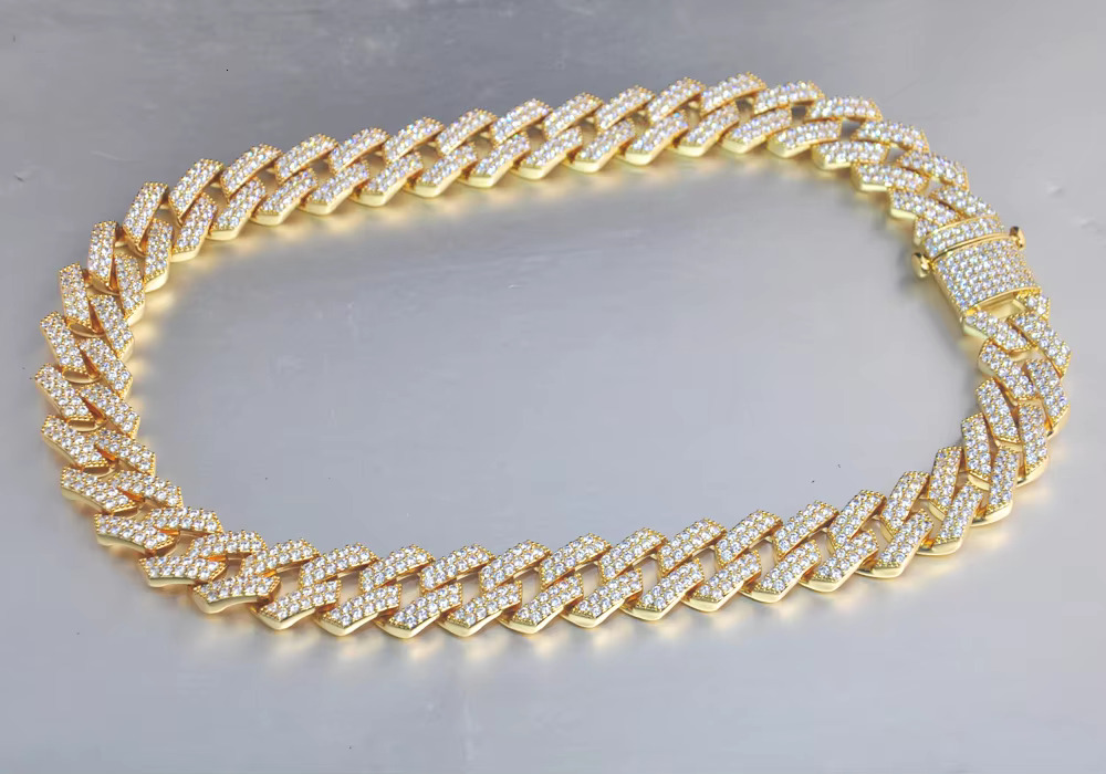 OB brand full pave CZ dias bk bg high quality hip hop iced out cuban k chain necklace for trendy jewelry