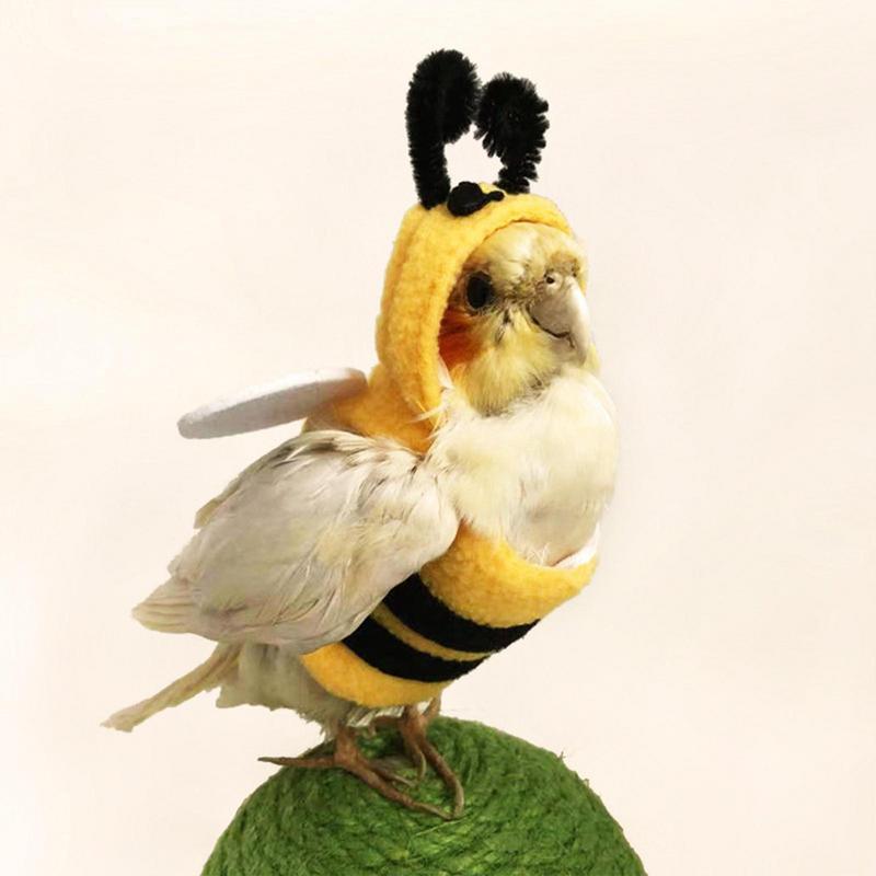 Bird Clothes Parrot Bee Costume Pet Small Animals Clothes Bee Shaped Hoodie Soft Skin Friendly Pet Bird Suit For Parrots Budgie