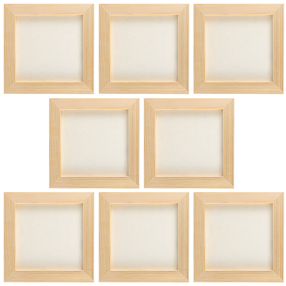 5pcs15cm / 8Pcs 12cm Hand Decor Clay Picture Frame Photo Wood Frames Blank DIY Wooden Slush Craft Child H260306