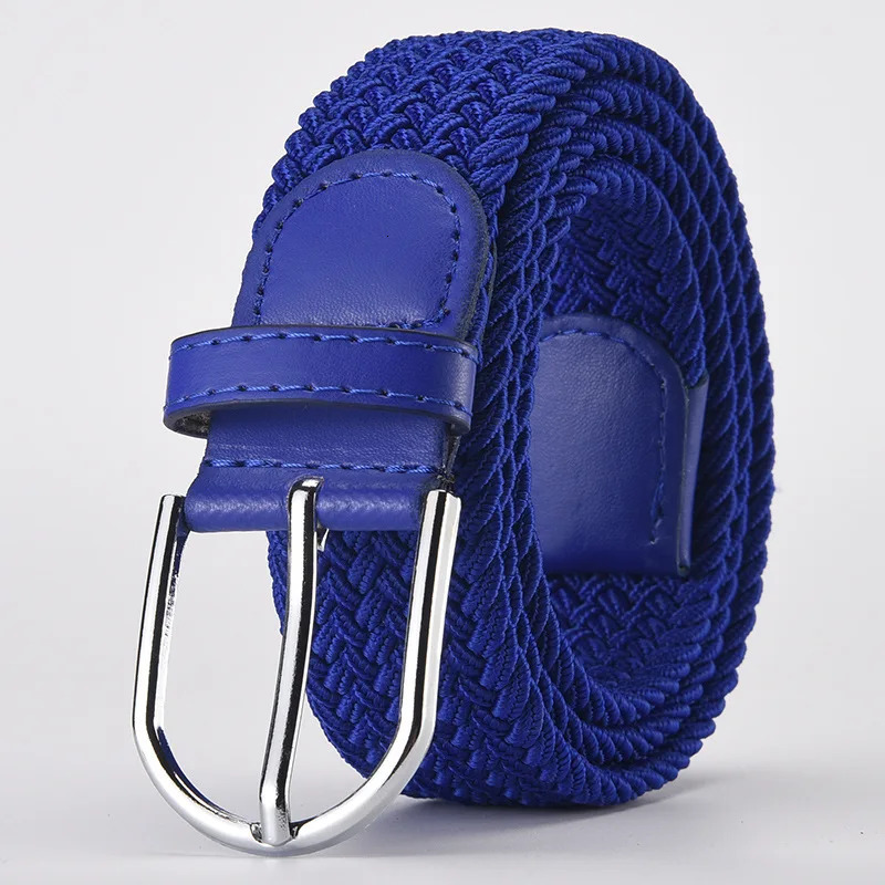 n Men 105cm Belt Purple Pink Green Woven Stretch Casual Buckle Elastic Women Canvas Fashionable Bright 250102