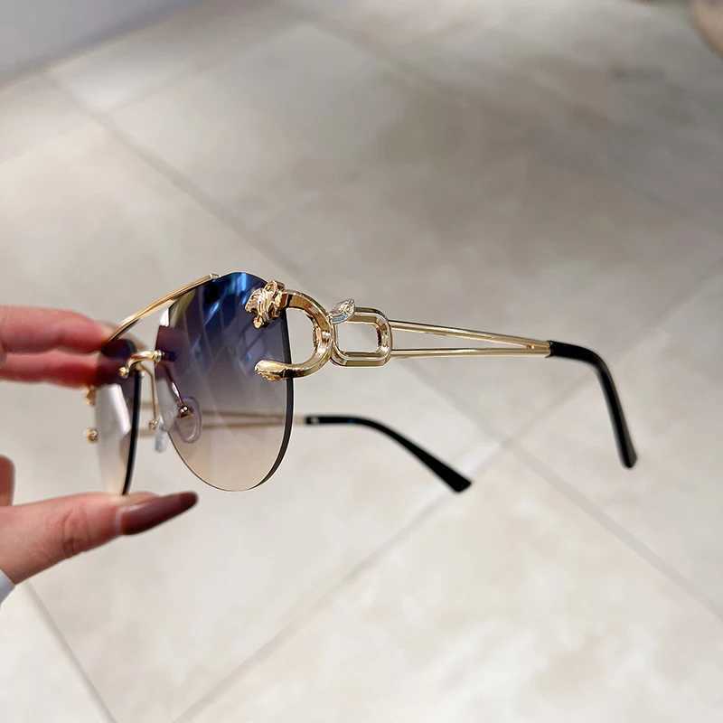 KAMMPT Vintage Riml Men Sunglasses Tren Pilot Gradient Outdoor Blue Shades Fashion Brand Women Sun Glasses for DrivingXJ250102