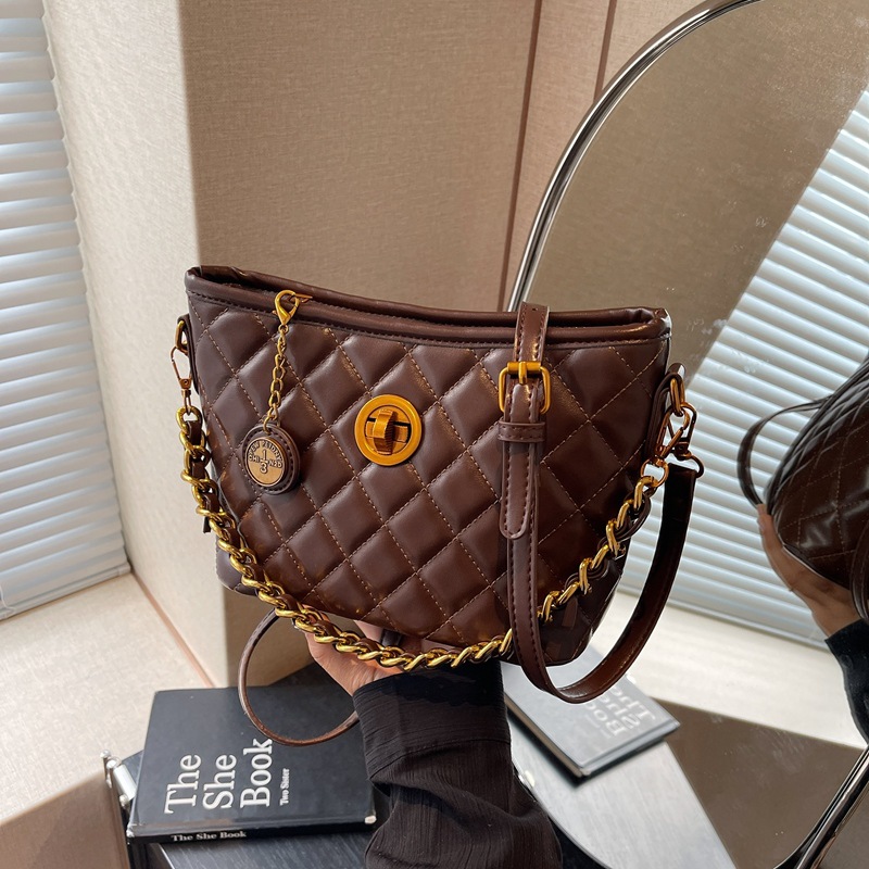 Women Shoulder Fashion High-end Designer Outer Dia Chain Armpit Bag Triple Black hot Brown Coffee Free shipping