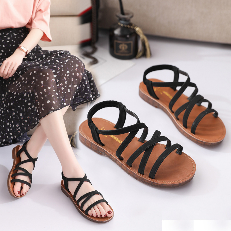 Soled Ddmywed Bulltendon Sandals With Flat Heels Summer New Style Student Roman Shoes Korean Version Beach Women S Chinese Brand F Ddmysaturn