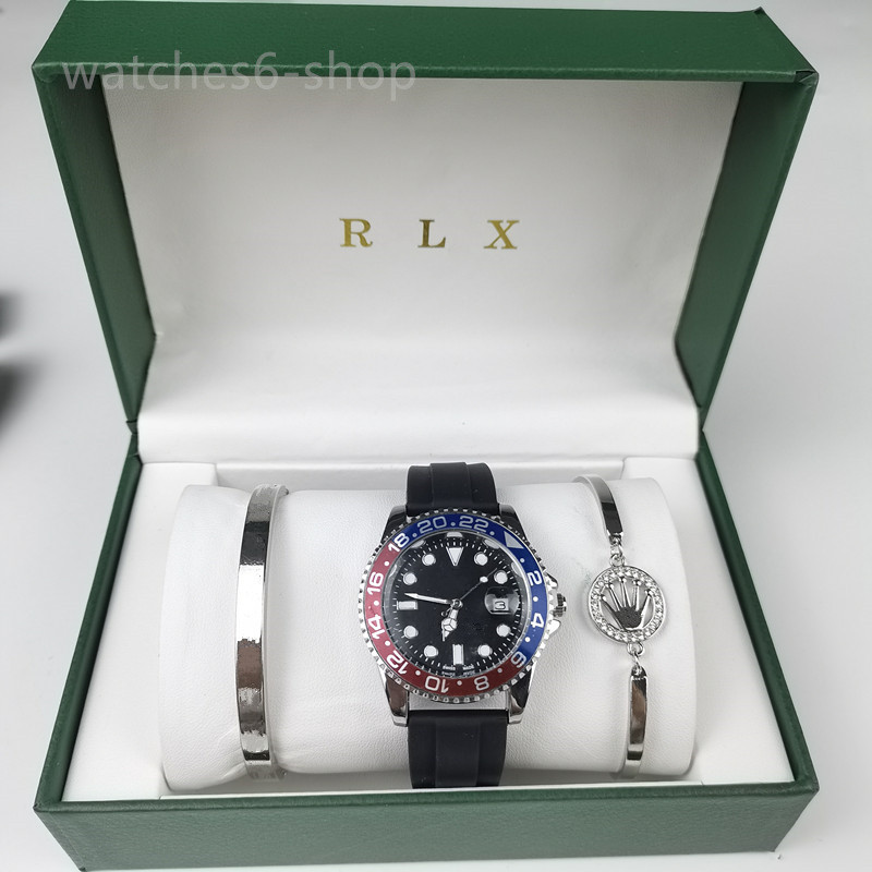 2025 Mens Watches 3Pcs Bracelet Set Luxury Designer Watch Coke Ceramics Bezel Sapphire Crystal WristWatch Men High Quality Gift Original Box With Brand
