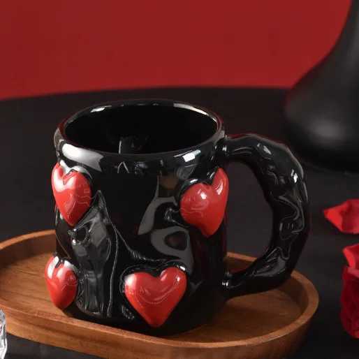 Fashion Black Heart Ceramics Mugs Coffee Mug Milk Tea Office Cups Drinkware The Best Birthday Gift Y251125
