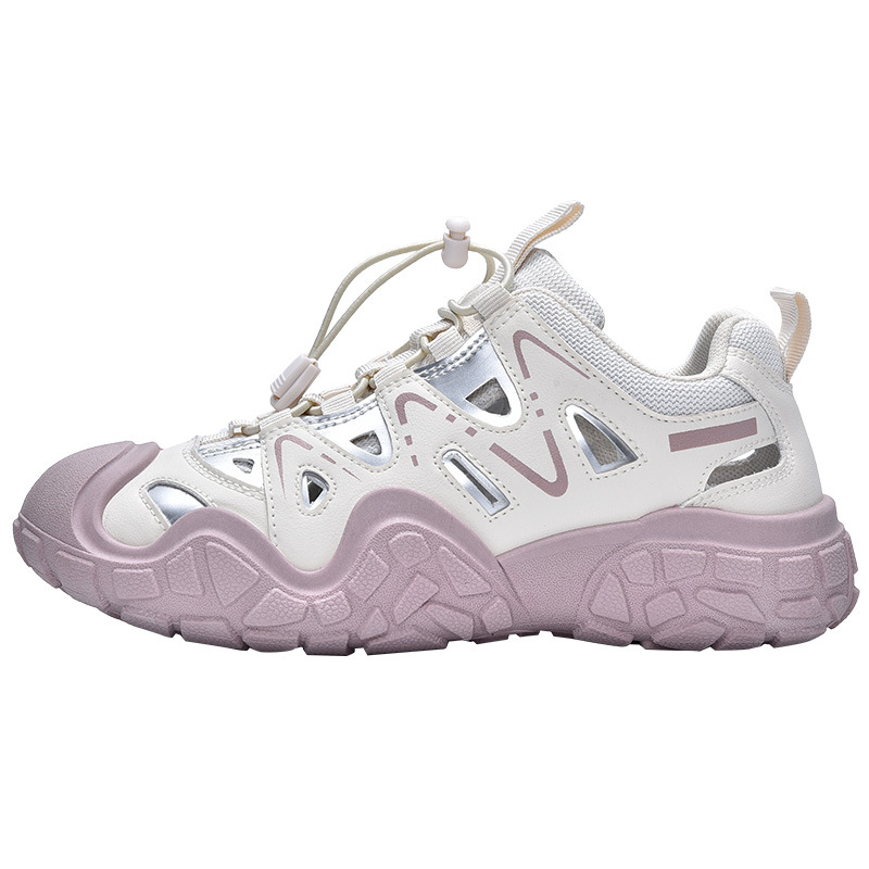 Fashion outdoor hollow casual shoes women 2025 summer new ugly cute shoes running sports shoes mountain shoes Daddy shoes