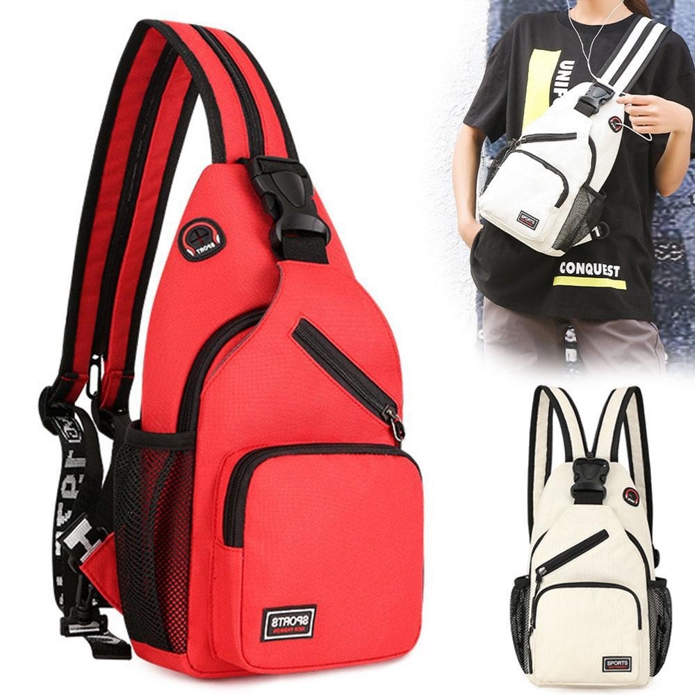 KISMIS Messenger Shoulder Multi-Functional Men's And Women's Chest Bag Travel Backpack With Headphone Hole