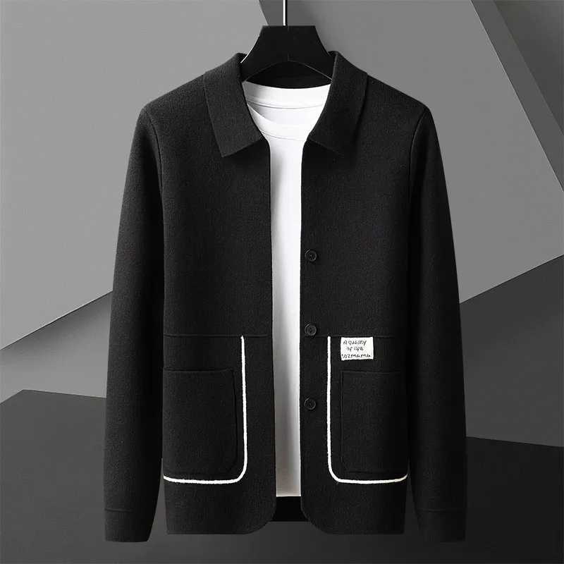 High Quality Autumn/Winter High end Fashion Mens Knitted Coat Designer New Youth Simple Boutique Casual Solid Color Sweater Cardigan T250102