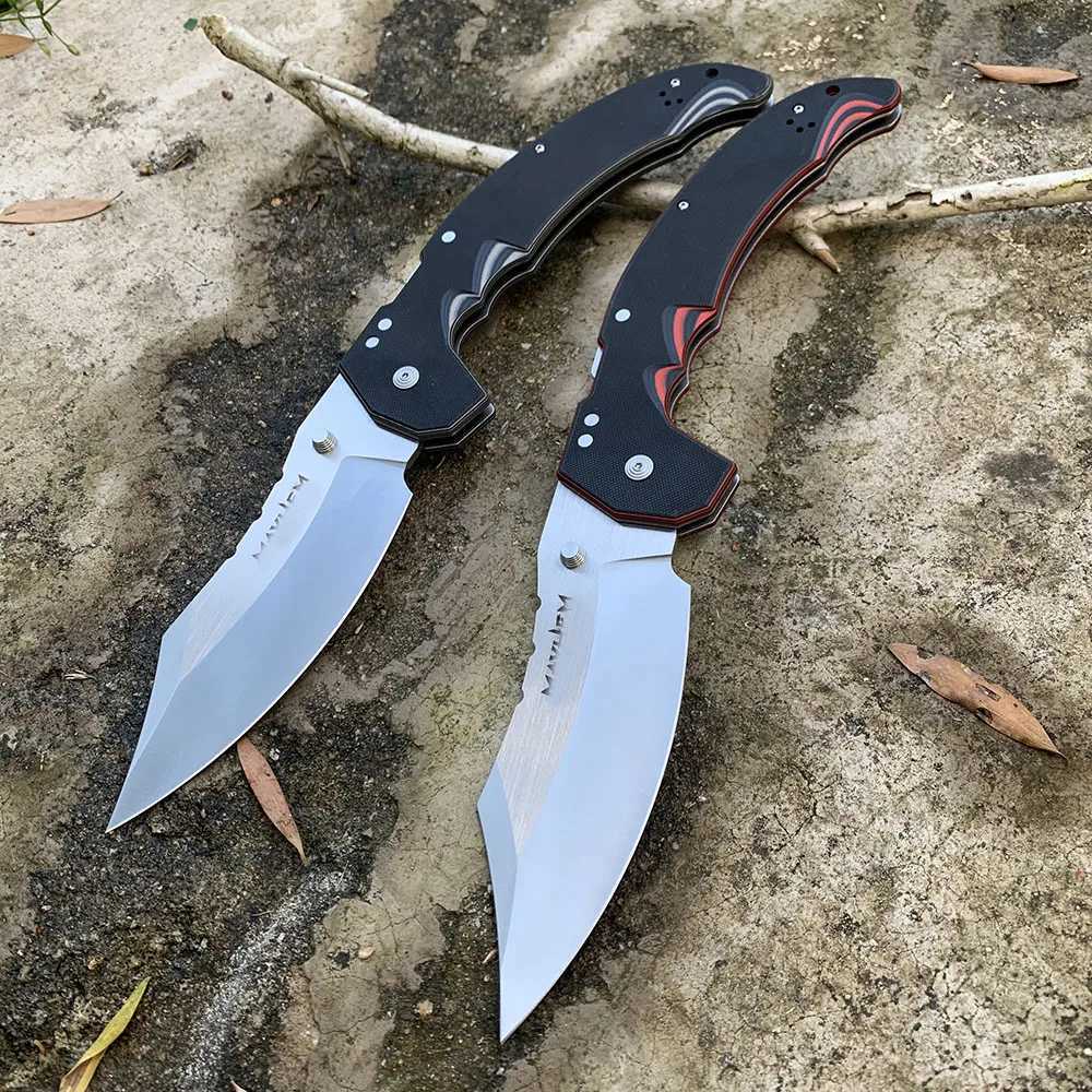 High hardness Cold Large Camping Tactical Hunting Knife AUS10A Blade Outdoor Folding Survival Tools For Men Jungle combat KnivesXJ250102