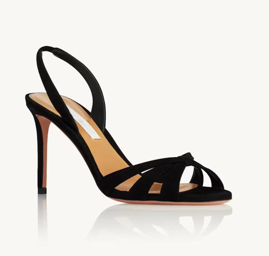 Fashion Brand Women Tati Sandal Shoes Branded Leather Sole Party Wedding Dress High Heels Black Gold Lady Gladiator Sandalias EU35-43