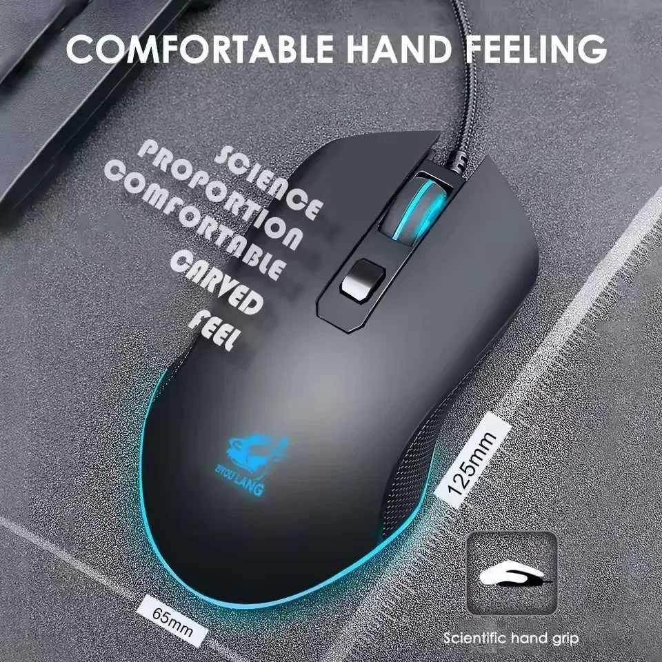 High Quality 3 adjustable DPI gaming mouse with RGB backlight wired USB optical computer mouse with 6 buttons ergonomic gaming laptop mouse Z250102