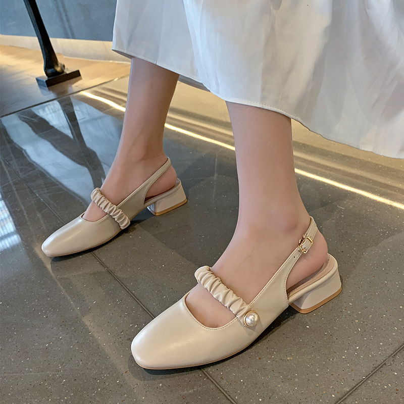 Ddmywed Summer Korean Thick Fairy Style Medium Heel With Back Air Mary Jane Women's Fashion Sandals Chinese Brand Shoes F0102-28 ddmythur