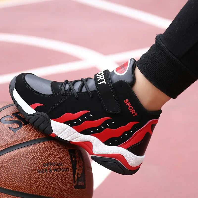 Warm Winter Kids Sport Boys C asual Sho es High Top Tennis Children's Plush Leather Run ning Sn ea kers for Girls New