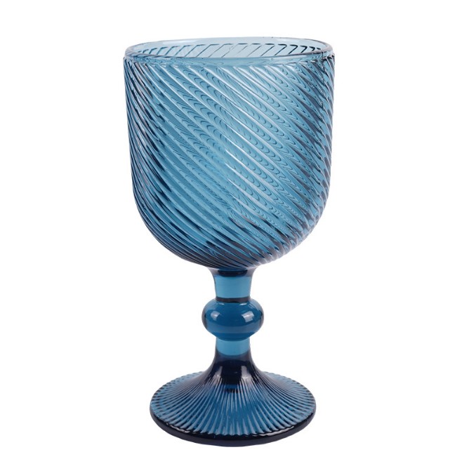 Factory Wholesale Embossed Colored Glass Wine glasses European Juice Glasses Wine Goblets Wedding Decoration Cups