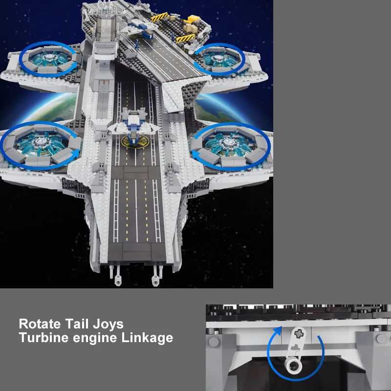 3066PCS Technical Shield Helicarrier Model Building Blocks Assembly Toys Compatible 76042 07043 For Children Gifts 19017 180081XJ250102