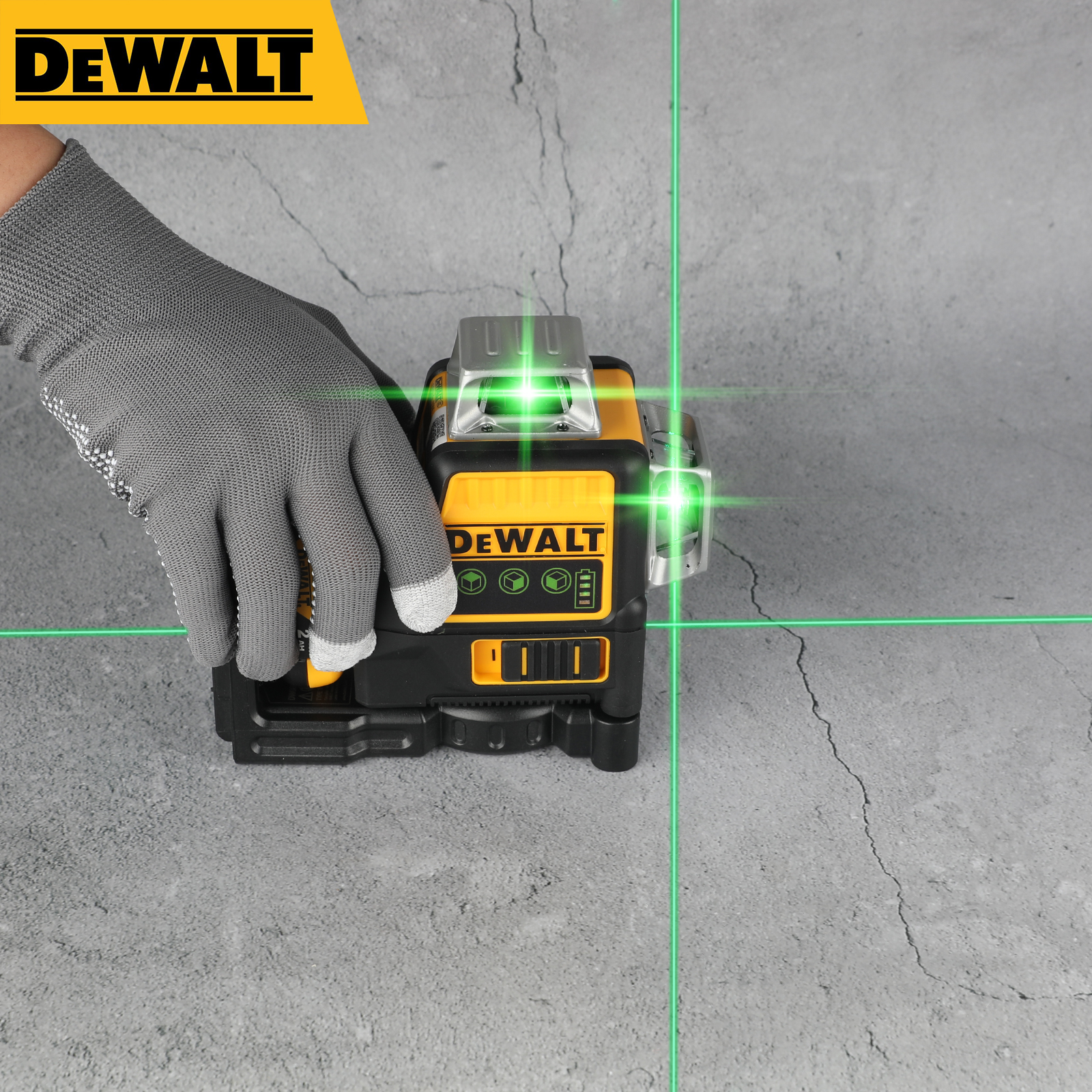 Dewalt DW089LG 3 SidesX360 Degree Vertical 12V Lithium Battery 12 Lines Laser Green Meter FOR Outdoor