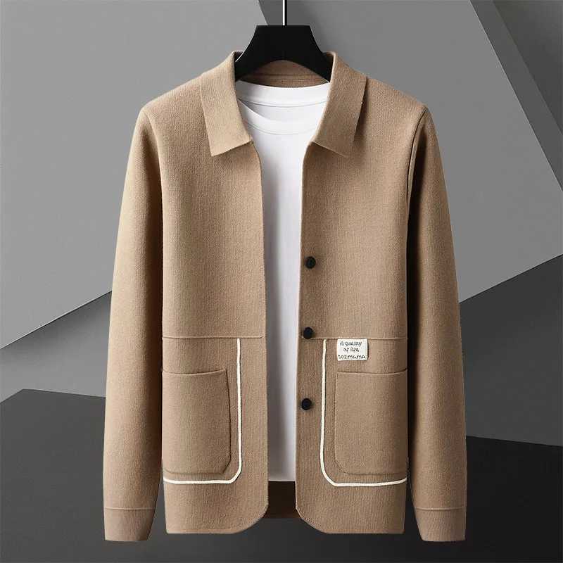High Quality Autumn/Winter High end Fashion Mens Knitted Coat Designer New Youth Simple Boutique Casual Solid Color Sweater Cardigan T250102