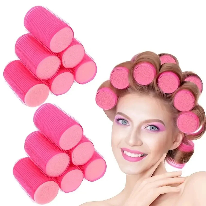 12pcs Large Sleeping Hair Rollers Hair Curlers Self Grip Curlers Hair Styling Sponge Curler Hair Bangs Curling Hair Styling Tool 250102