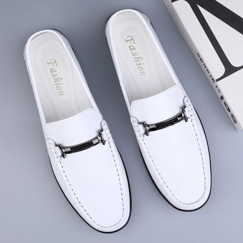 Metal Buckle Blue Loafers Genuine Leather Mens Slip on Shoes Comfortable Men Casual Shoes Male Driving Footwear Breathable Mens 250102