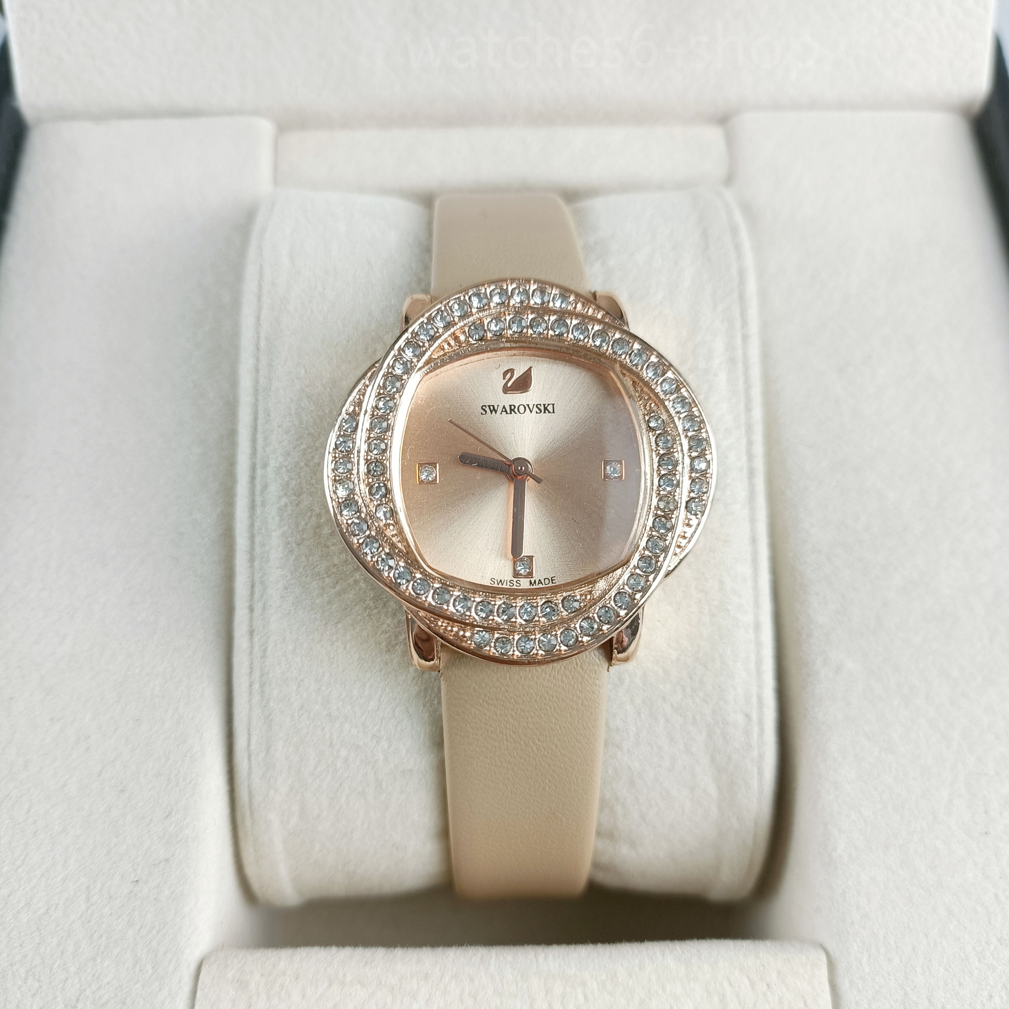 luxury Designer Ladies leather belt diamond fashion faceted watch barrel-shaped belt watch trendy big roman numeral ladies watch