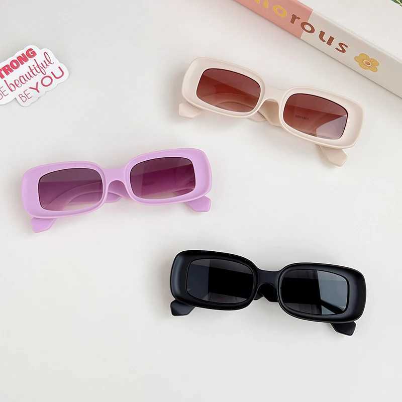 2024 New Children Solid Rectangular Sunken Girls Boys Fashion Outdoor UV400 Protection Sunglasses Kids Sunglasses Z260305