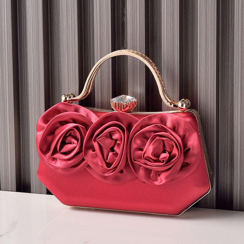 Silk Flower Evening Bag Dress Pair Party Bag Handheld Bag