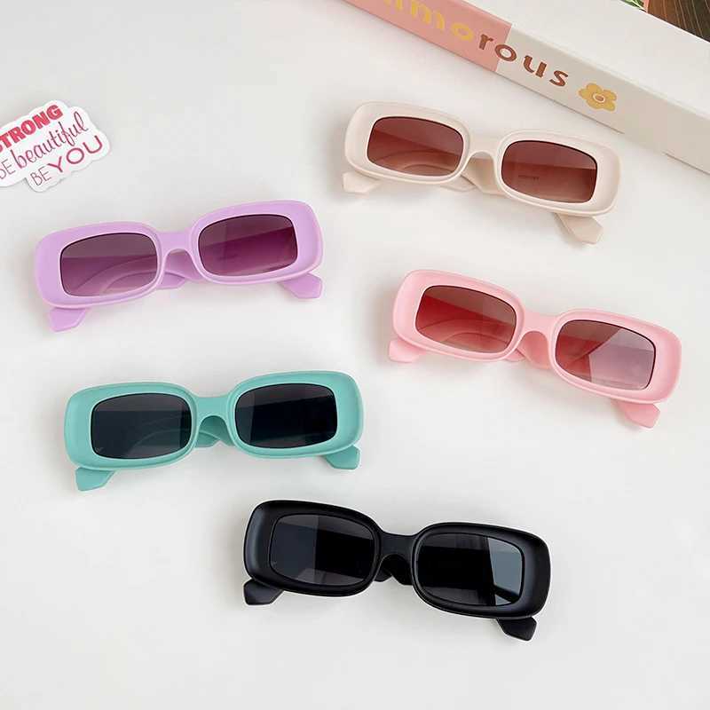 2024 New Children Solid Rectangular Sunken Girls Boys Fashion Outdoor UV400 Protection Sunglasses Kids Sunglasses Z260305