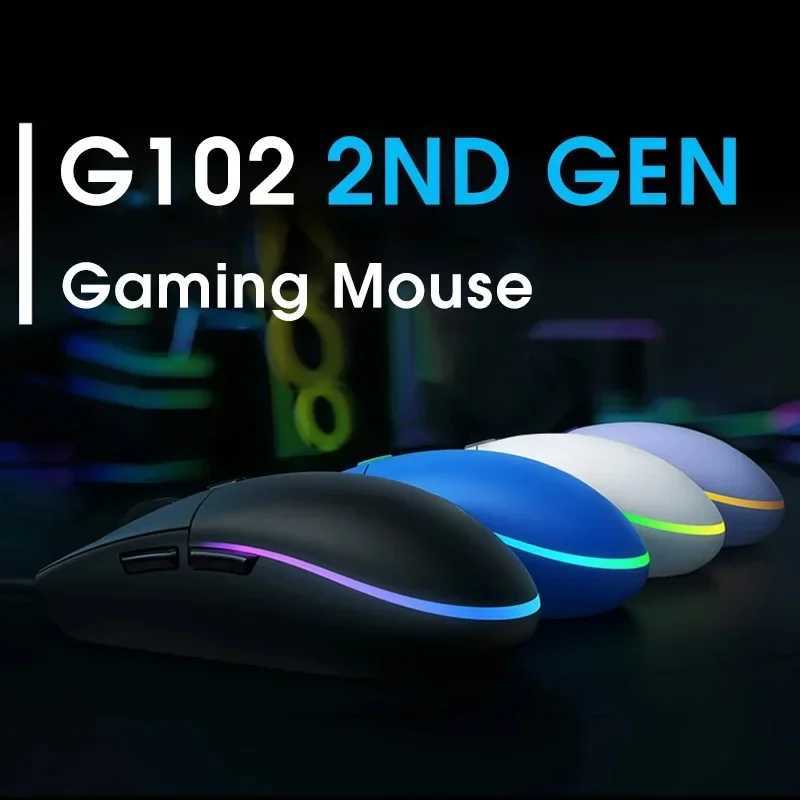 G102 2ND GEN Wired Gaming Mouse RGB USB for Office PC Laptop Ergonmic Mouse Gamer Mechanica Side Button 8000 DPI M250102