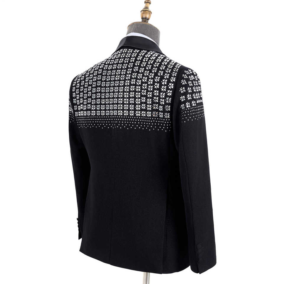 Luxury Men Suits 2 Piece Set Jacket Pants Shawl Lapel Wedding Tuxedos Double Breasted Party Event Groom Tuxedo suit Customized