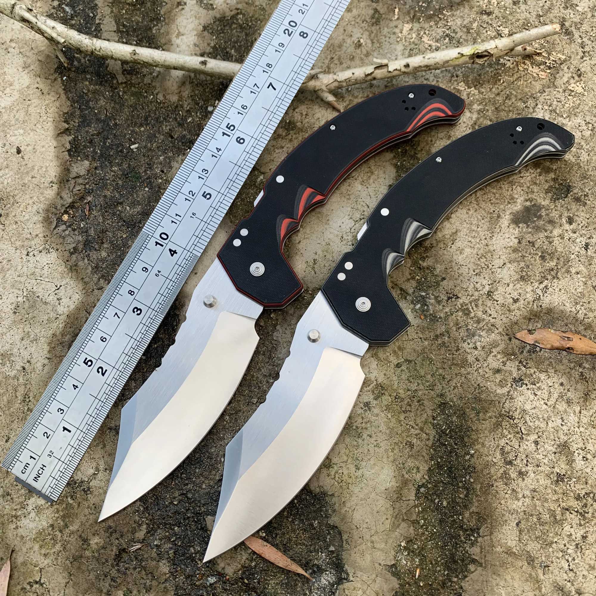 High hardness Cold Large Camping Tactical Hunting Knife AUS10A Blade Outdoor Folding Survival Tools For Men Jungle combat KnivesXJ250102