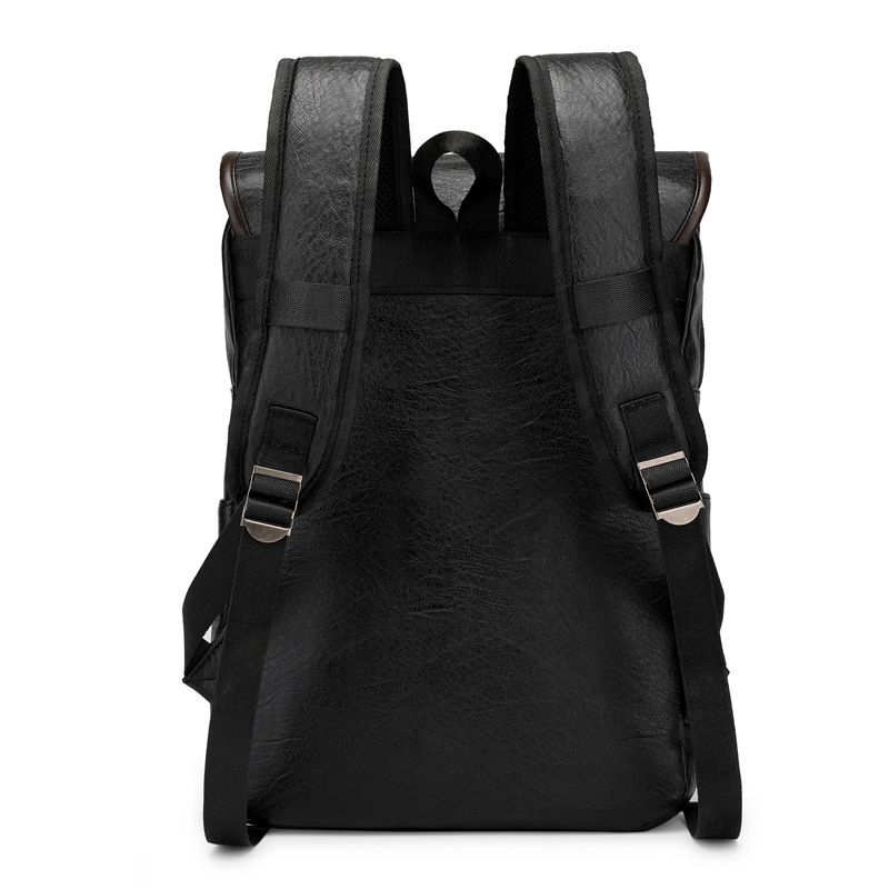 New Men's Trendy Retro Business Computer Bag Travel Weekend Large Capacity Waterproond Durable Leather Backpack