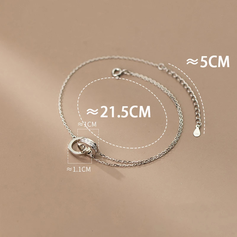 Anklet For Women Girl S925 Sterling Silver Rose Gold Color Steric Zirconia Adjustable Beach Style Foot Ankle Bracelet Jewelry 241231