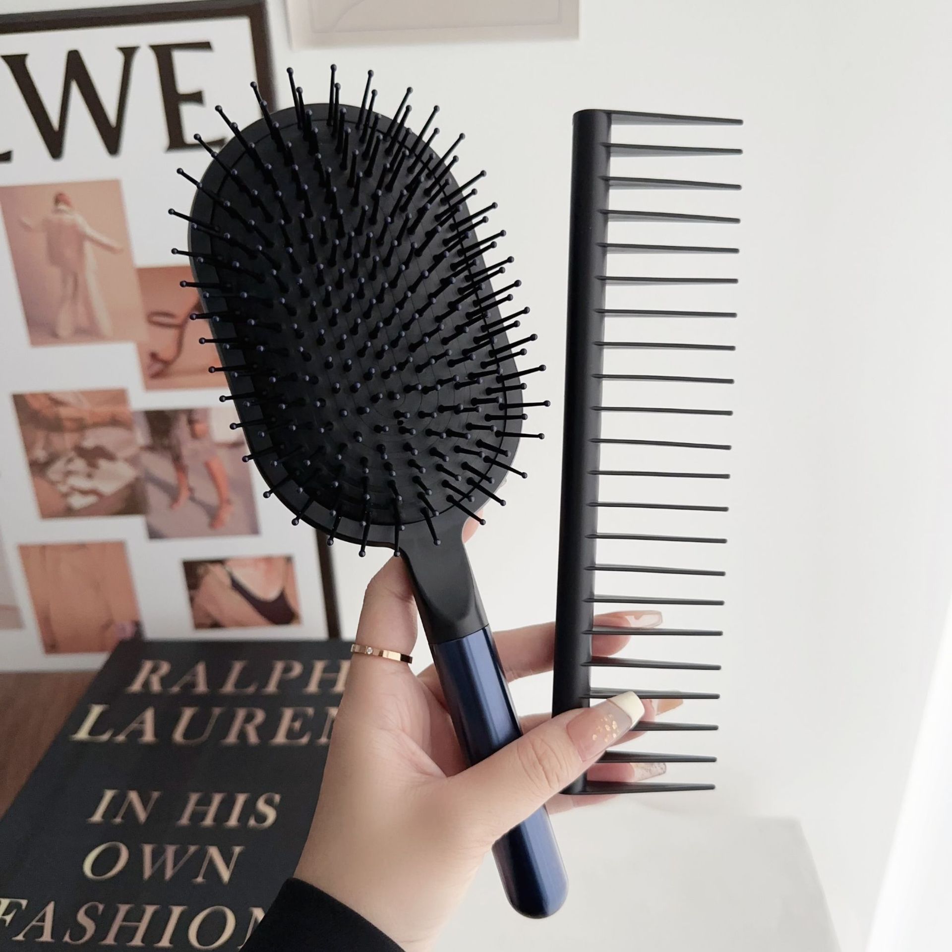 Designer Brushes Air cushion Curly Hair Comb Massage Care Paddle Brush Styg Tool High Quality Women 7 piece set gift box