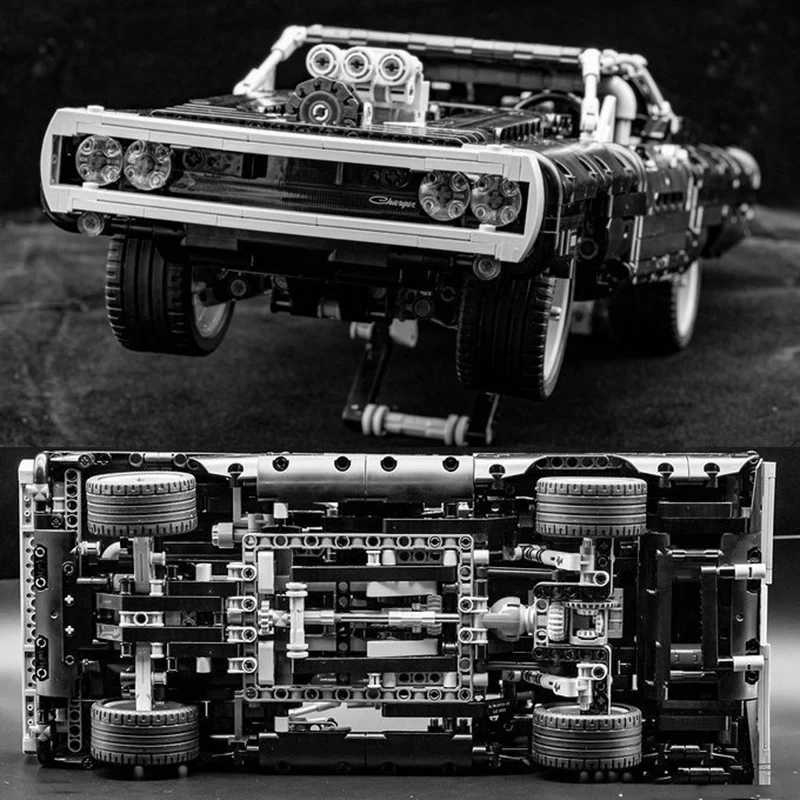 Technology Car Dodge Charger Racing Block Model Movie Fast and Angry Famous Car 42111 Brick Boy Toy Gift W250102